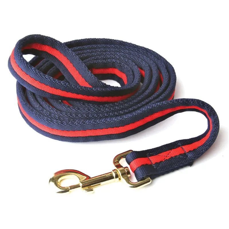 Hy Equestrian Soft Webbing Lead Rein - Navy/Red