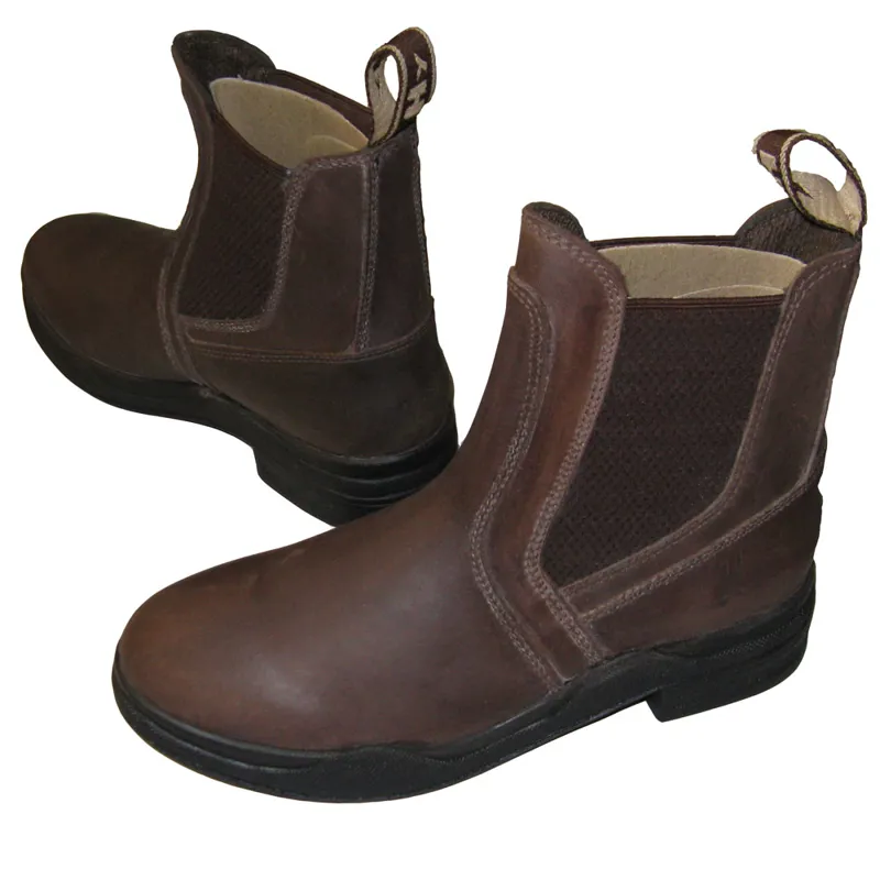 Hy Equestrian Wax Leather Adults Jodhpur Boots - Brown-2