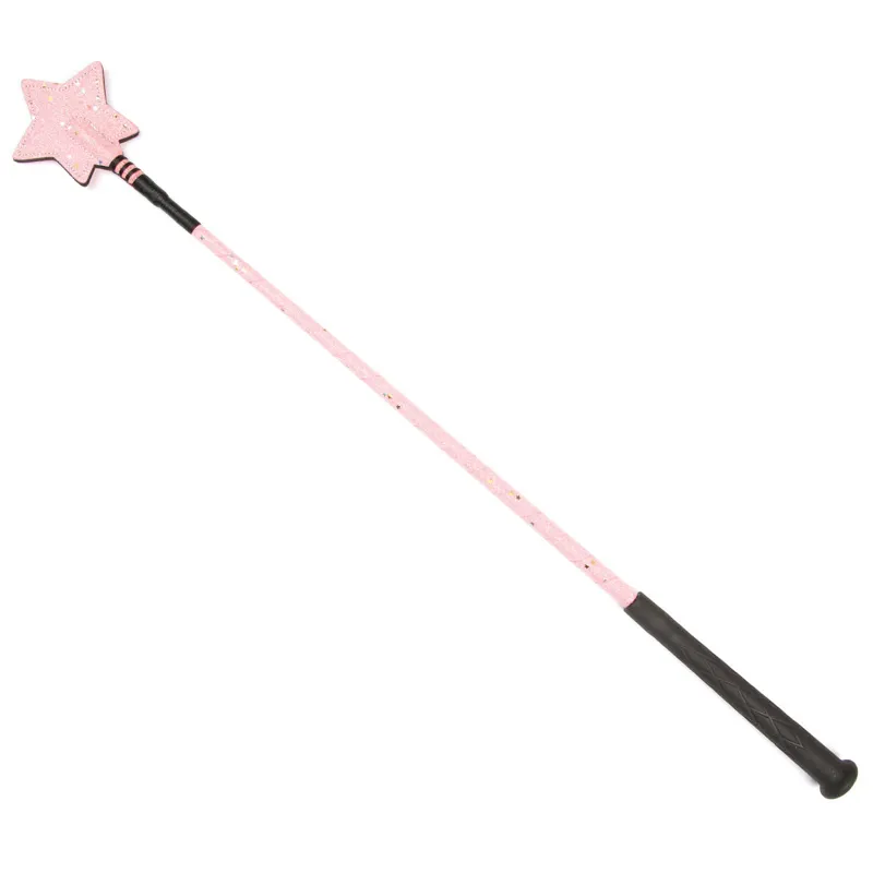 Hy Equestrian Glitter Star Riding Whip - Pink
