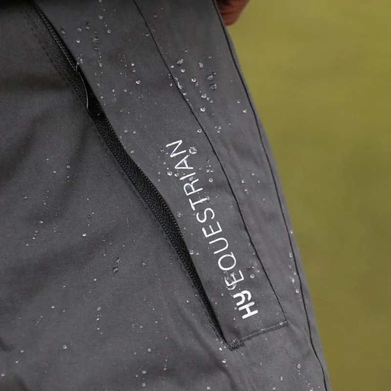 Hy Equestrian Waterproof Reflective Unisex Over Trousers - Black-2