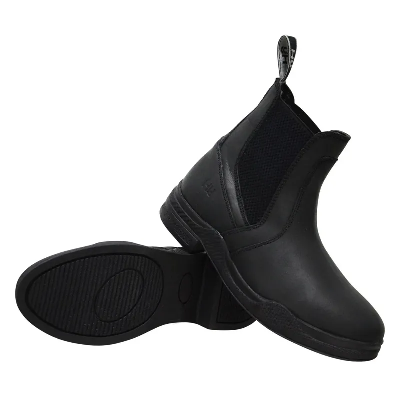 Hy Equestrian Wax Leather Adults Jodhpur Boots - Black