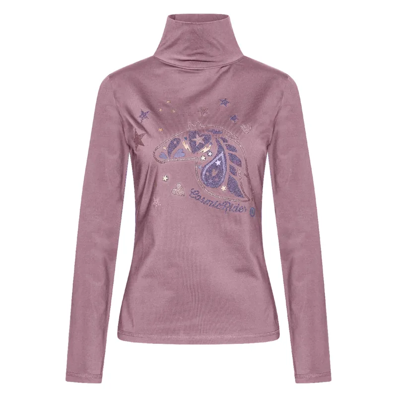 Imperial Riding Glory Cosmic Sparkle Junior Turtleneck Top - Bloom Pink