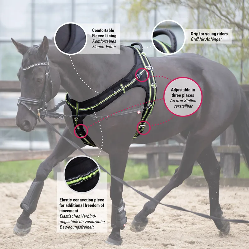 Imperial Riding Nova Lunging Girth - Black/Reflective-1