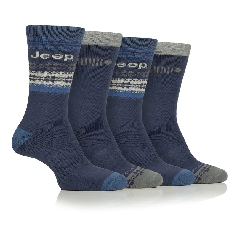 Jeep Performance Mens Gift Box Socks 4 Pack - Seal Blue