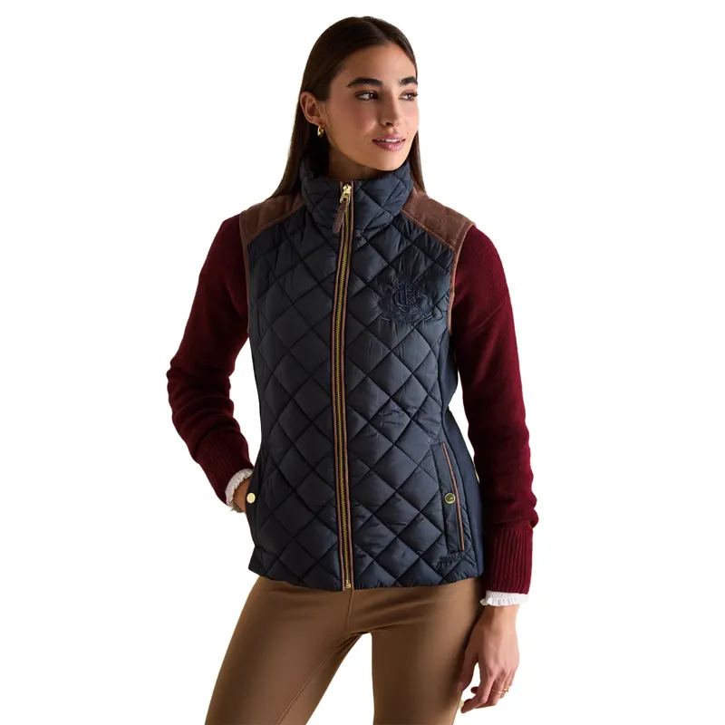 Joules Braemar Womens Luxe Quilted Gilet - Navy