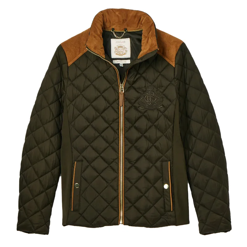 Joules Braemar Luxe Womens Diamond Quilted Coat - Khaki-8