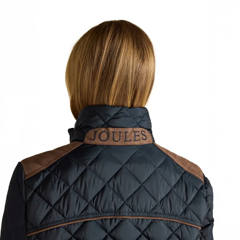 Joules Braemar Luxe Womens Diamond Quilted Coat - Navy-4