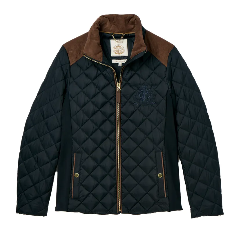 Joules Braemar Luxe Womens Diamond Quilted Coat - Navy-5