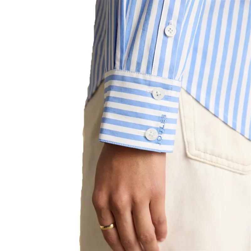 Joules Poplin Womens Classic Fit Shirt - Blue-5