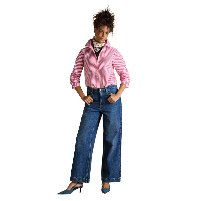 Joules Poplin Womens Classic Fit Shirt - Pink-3