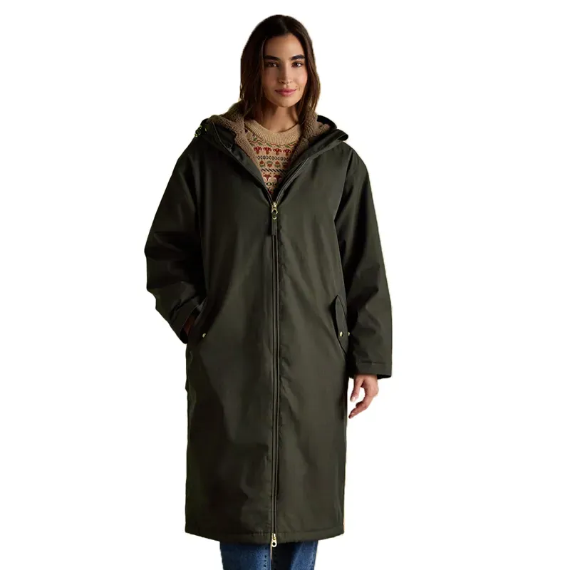 Joules Coverall Oversized Womens Waterproof Coat - Rosemary Green