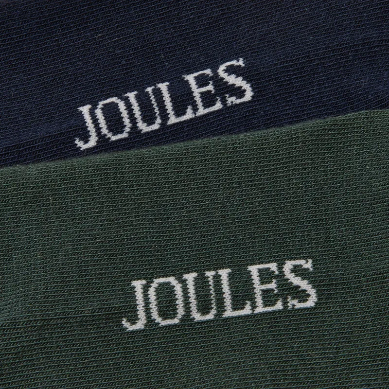Joules Kinsbury Mens Socks 2 Pack - Green/Navy/4X4-1
