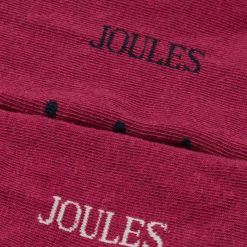 Joules Everyday Womens Socks 2 Pack - Berry Pink/Woodland-2