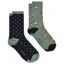 Joules Everyday Womens Socks 2 Pack - Green/Blue