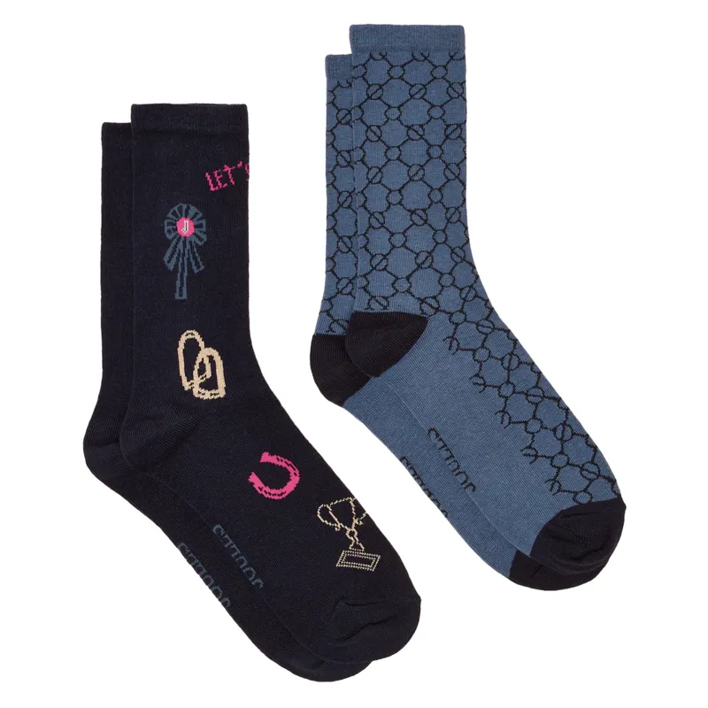 Joules Everyday Womens Socks 2 Pack - Navy