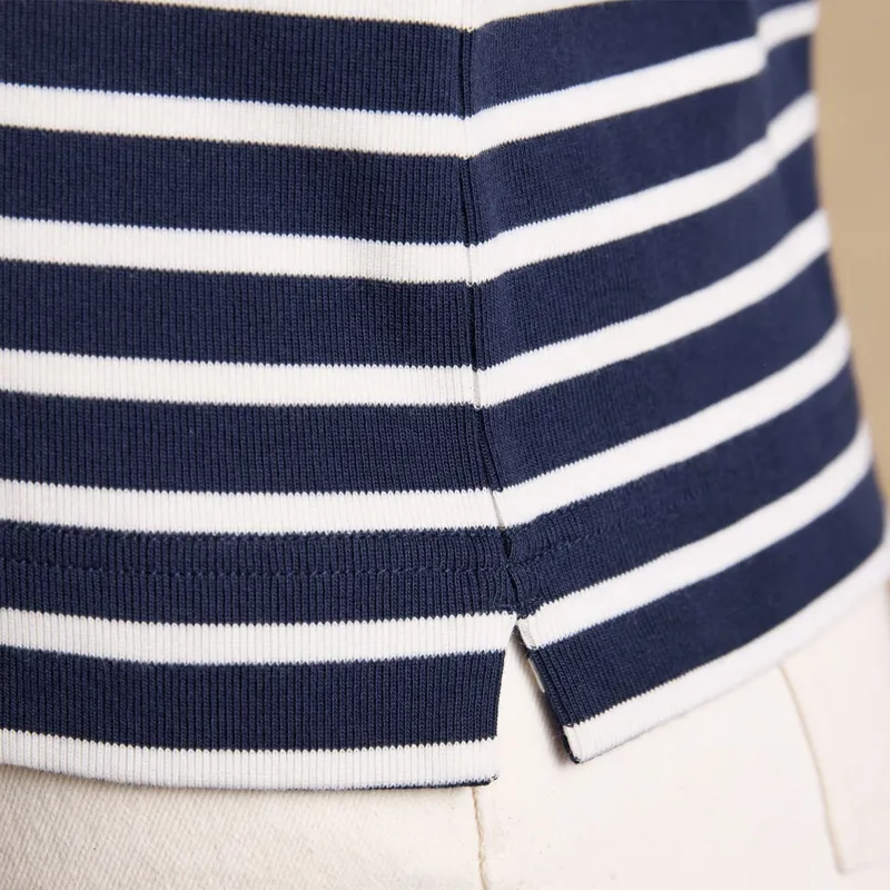 Joules Harbour Womens Long Sleeve Top - Navy/White-5