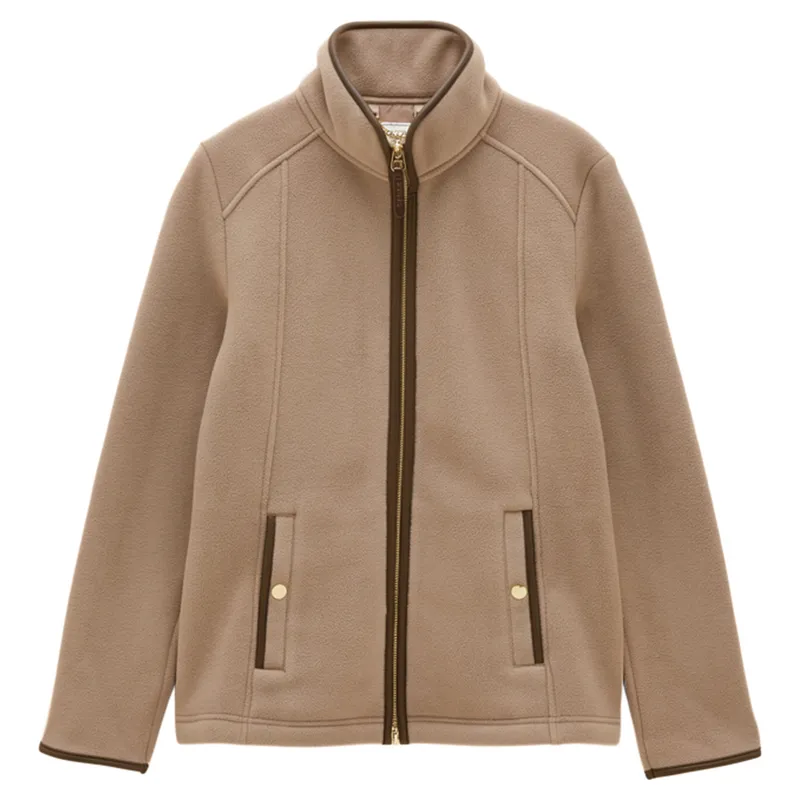 Joules Heritage Womens Full Zip Long Sleeve Fleece - Mink Brown-3