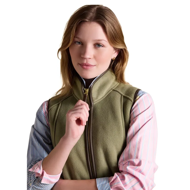 Joules Heritage Womens Longline Fleece Gilet - Light Green-6