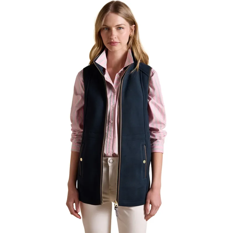 Joules Heritage Womens Longline Fleece Gilet - Navy-2