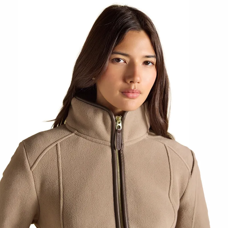 Joules Heritage Womens Full Zip Long Sleeve Fleece - Mink Brown-4
