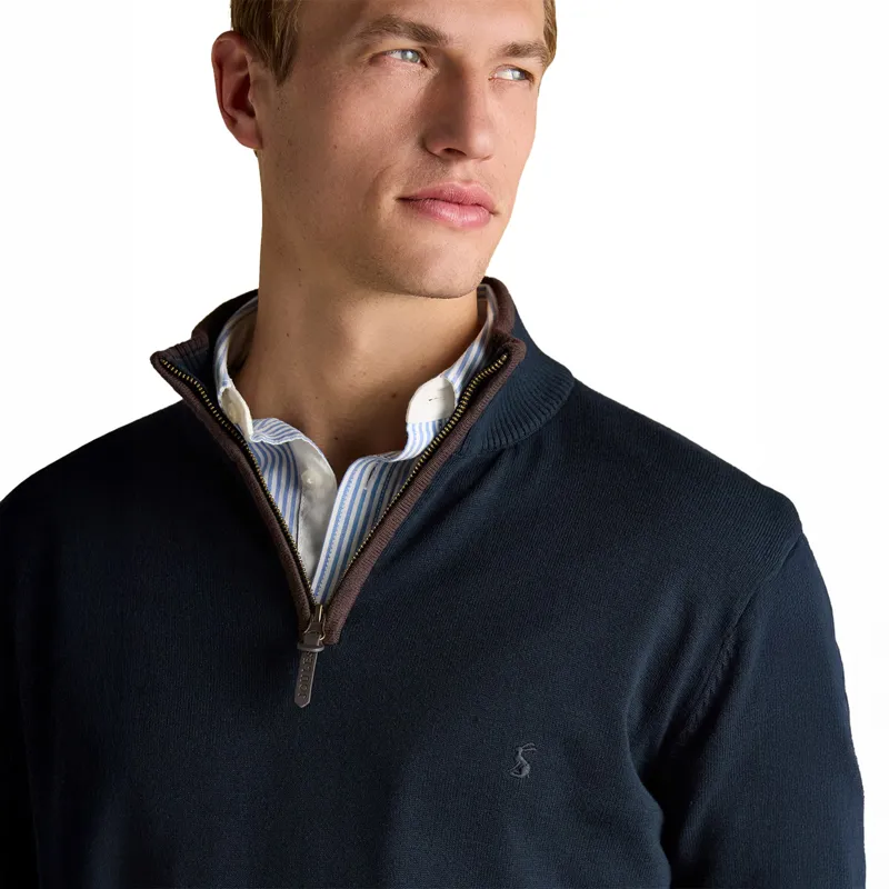 Joules Hillside Mens 1/4 Zip Sweatshirt - Navy/Blue-4