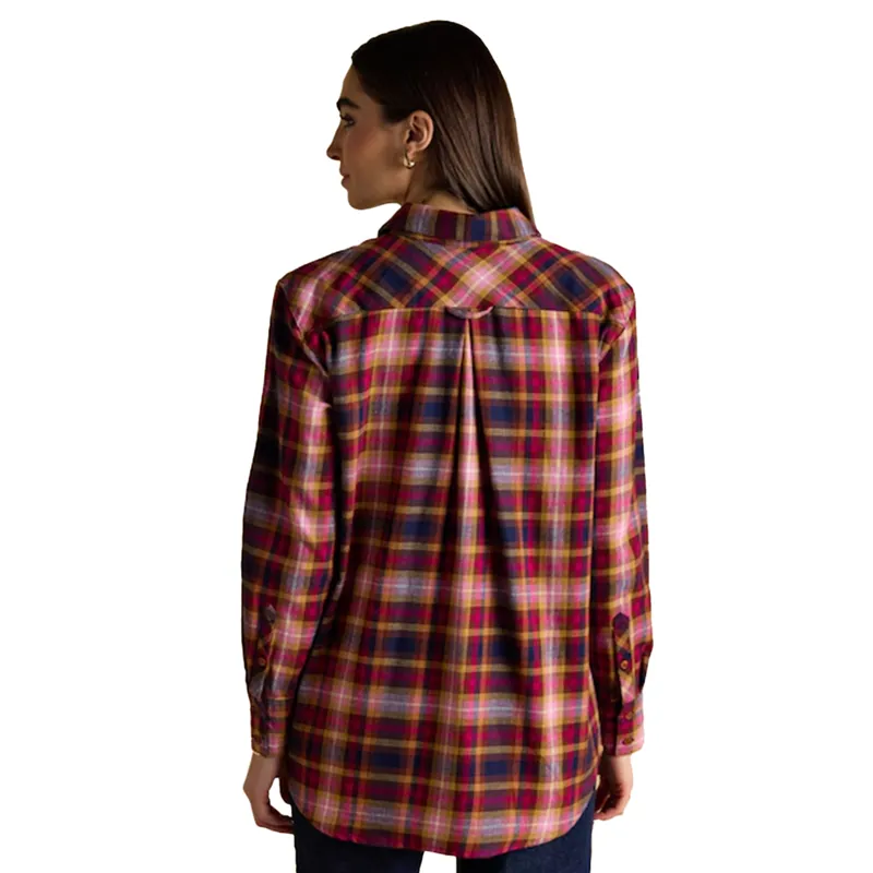 Joules Lorena Womens Brushed Cotton Shirt - Red-1