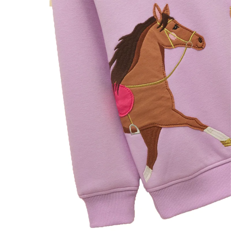 Joules Mackenzie Junior Girls Sweatshirt - Lilac/Horse-2