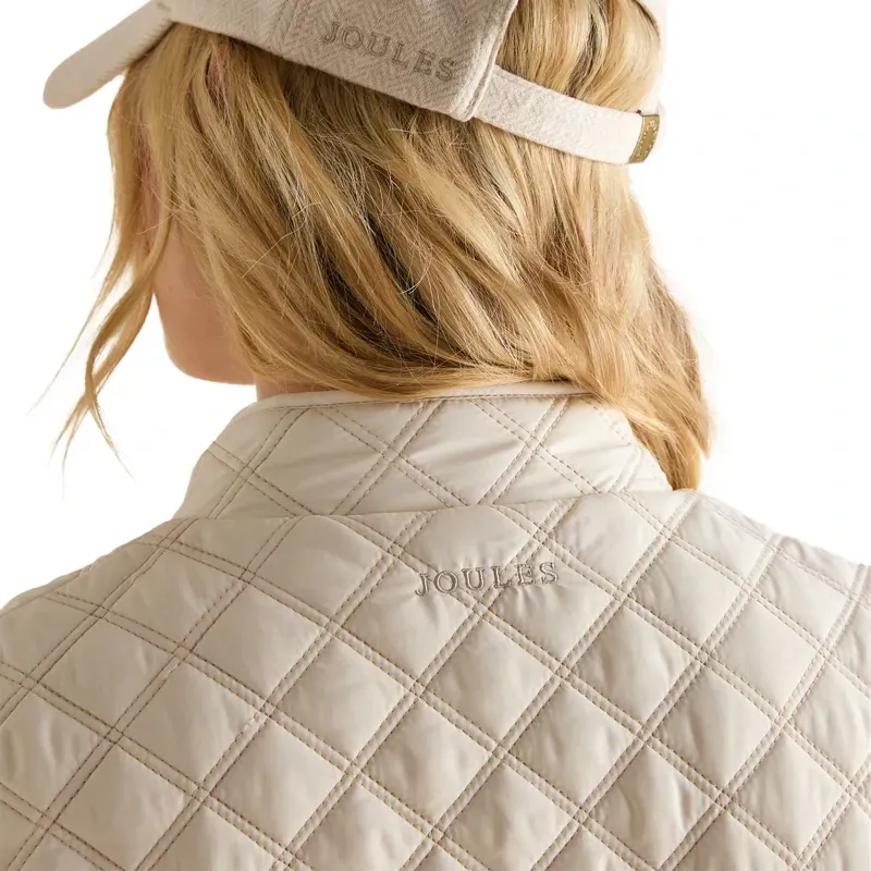 Joules Minx Womens Showerproof Diamond Quilted Gilet - Cream-4