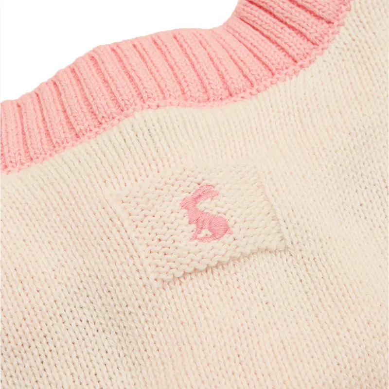 Joules Pippa Junior Girls Knitted Cardigan - Cream/Horse-4