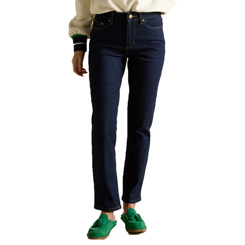 Joules Straight Fit Mid Rise Womens Jeans - Rinse Denim