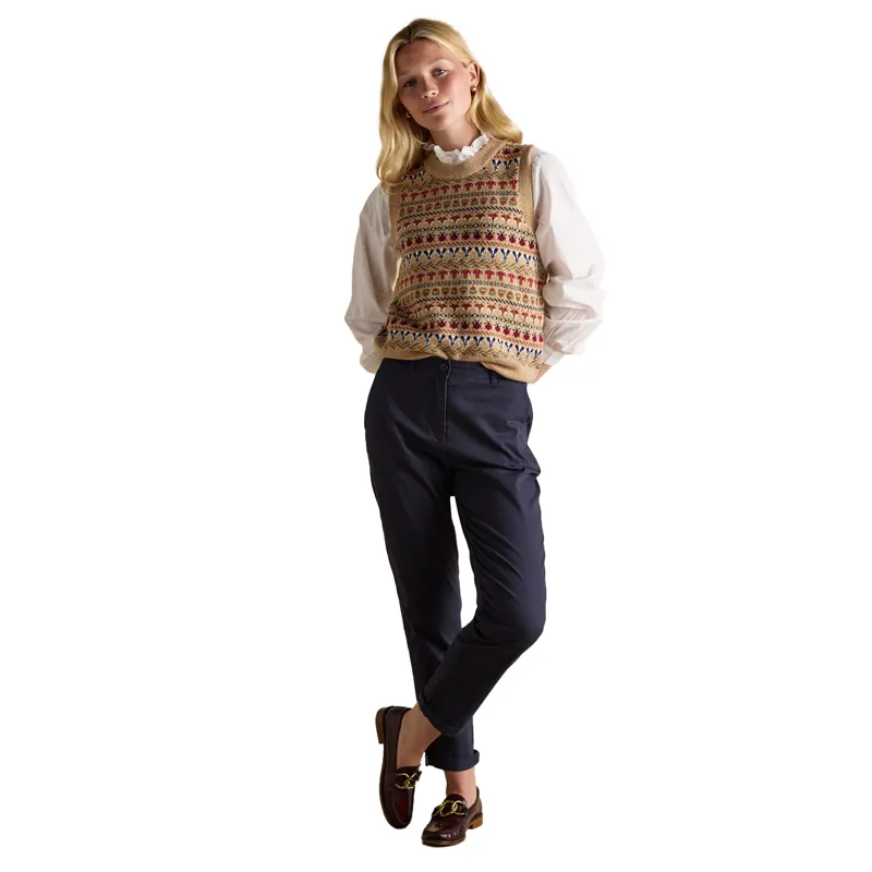 Joules Slim Fit Womens Chino Trousers - Navy-4
