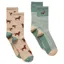 Joules Everyday Womens Socks 2 Pack - Khaki/Cream