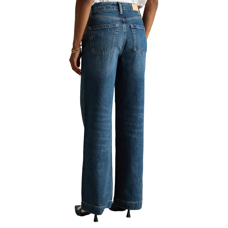 Joules High Rise Wide Leg Womens Jeans - Blue-2