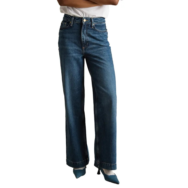 Joules High Rise Wide Leg Womens Jeans - Blue