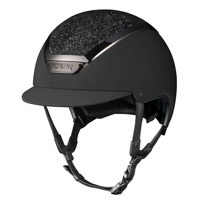 KASK Dogma Chrome Crystals Midnight Riding Hat - Black