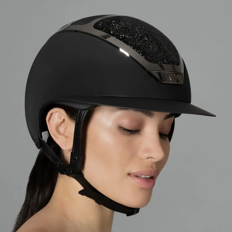 KASK Dogma Chrome Crystals Midnight Riding Hat - Black-1