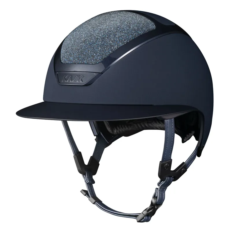 KASK Star Lady Chrome Crystals Carpet Riding Hat - Navy