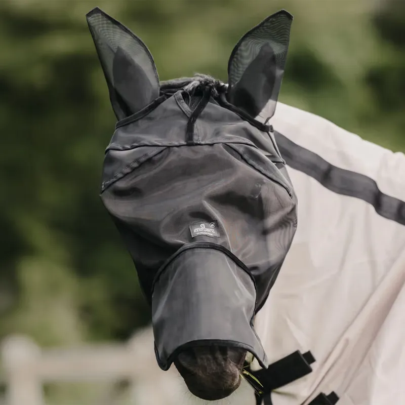 Kentucky Classic Fly Mask with Ears and Nose - Black