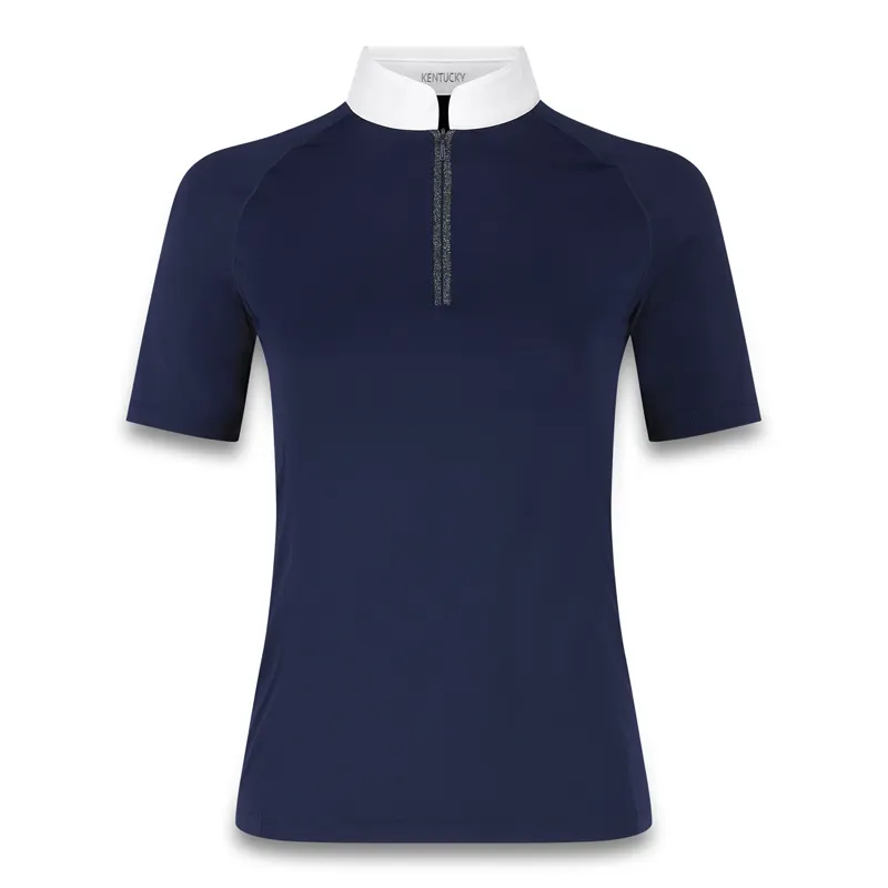 Kentucky Classic Womens Glitter Zipper Show Shirt - Navy
