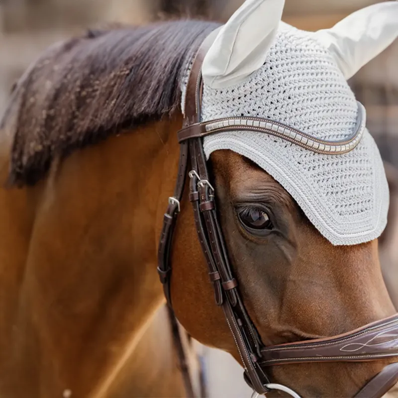 Kentucky Wellington Diamond Rope Soundless Ear Fly Veil - Grey-2