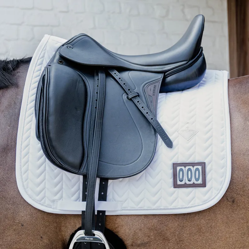 Kentucky Fishbone Competition 2 Numbers Dressage Saddlecloth - White-1