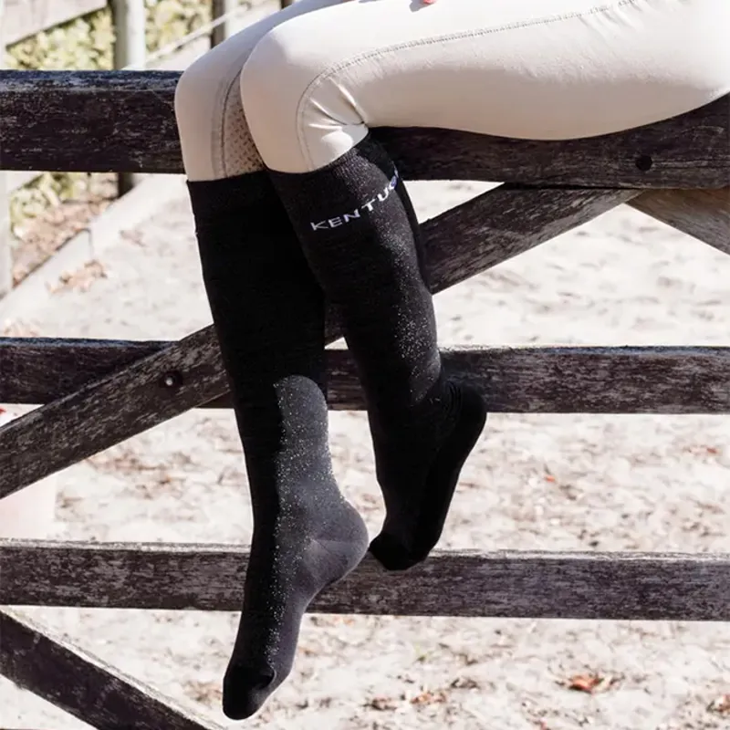 Kentucky Glitter Ladies Tall Riding Socks - Black-1