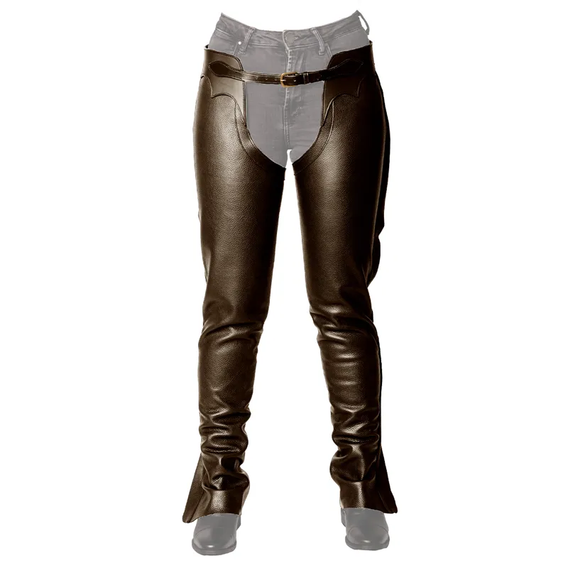 Dy'On Long Leather Chaps - Brown