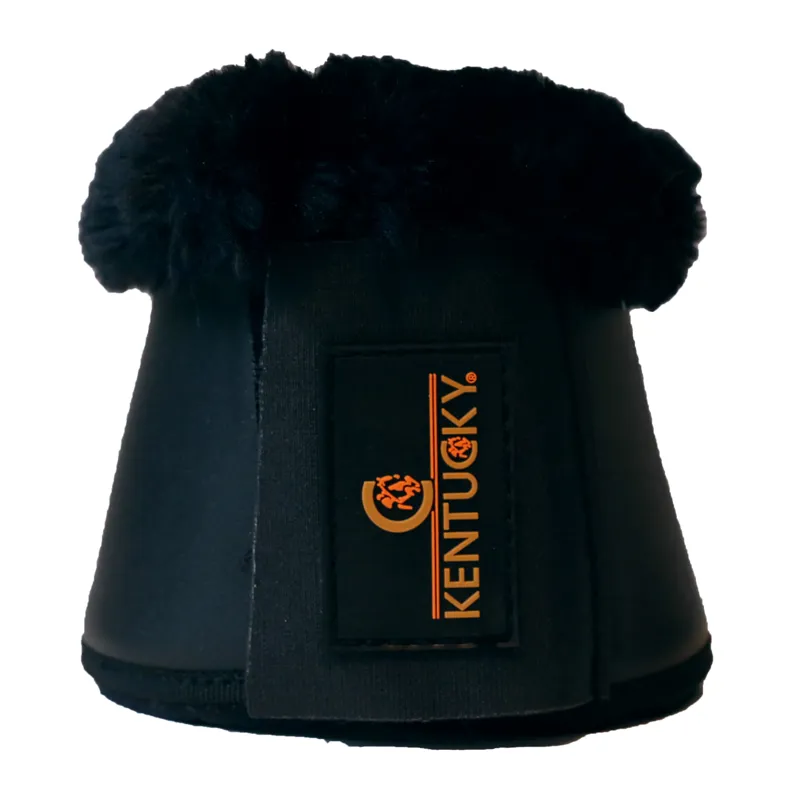 Kentucky Sheepskin Leather Overreach Boots - Black/Black