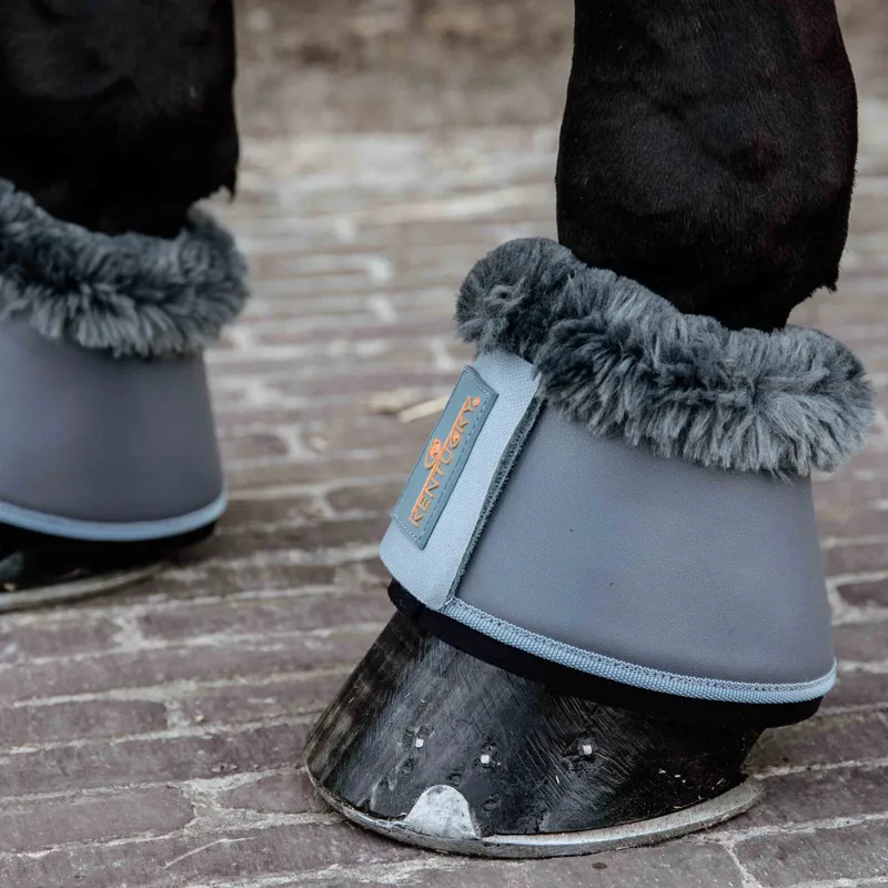 Kentucky Sheepskin Leather Overreach Boots - Grey/Grey-2