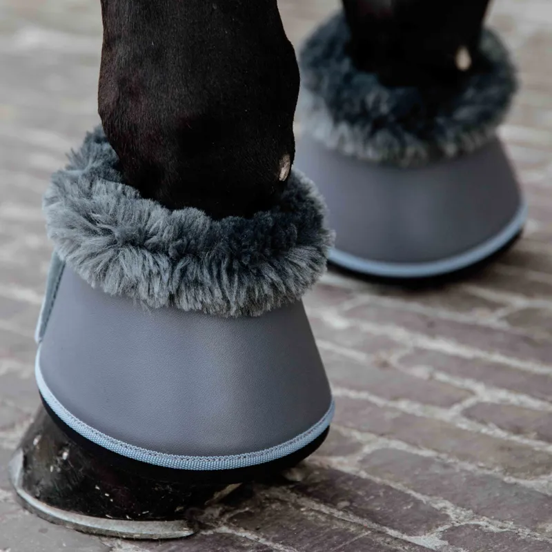 Kentucky Sheepskin Leather Overreach Boots - Grey/Grey-3