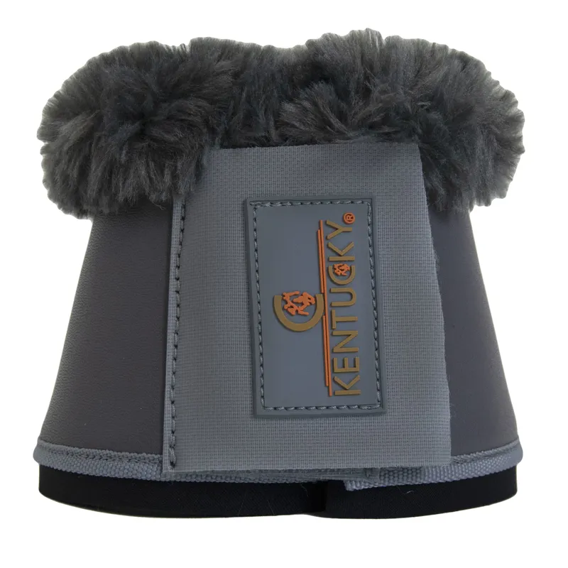 Kentucky Sheepskin Leather Overreach Boots - Grey/Grey