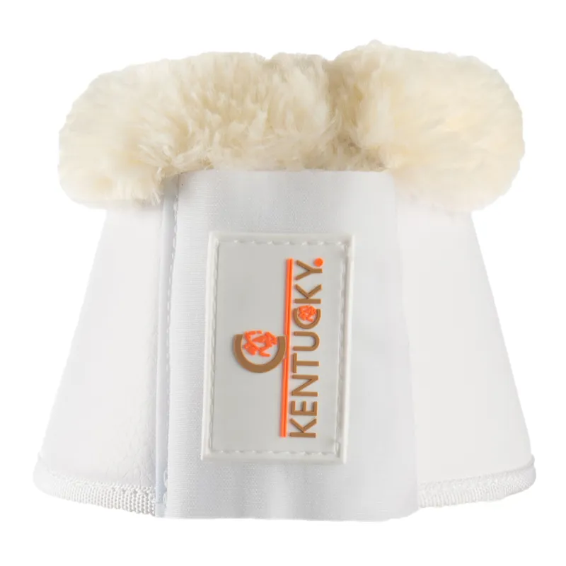 Kentucky Sheepskin Leather Overreach Boots - White/Natural