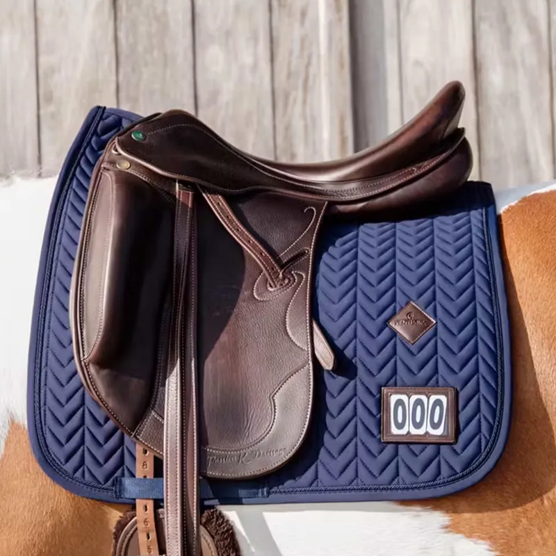 Kentucky Fishbone Competition Dressage Number Saddlecloth - Navy-1