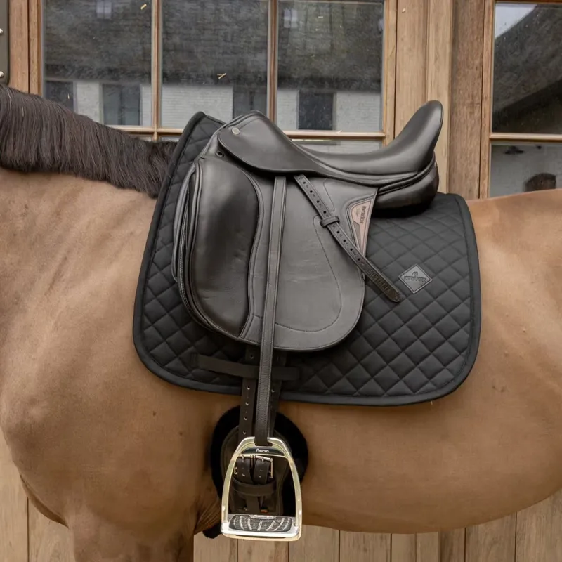 Kentucky Skin Friendly Sheepskin Diamond Dressage Saddle Pad - Black-1